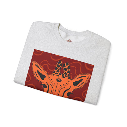 Giraffe Art Crewneck Sweatshirt, Cozy Giraffe Sweatshirt, Animal Lover Gift, Unique Sweatshirt for Friends, Cute Animal Apparel