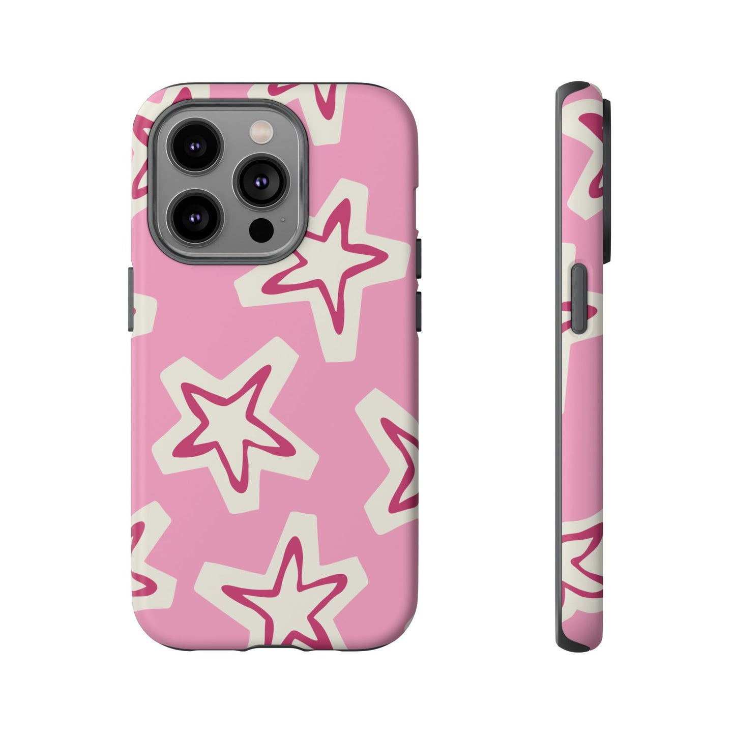 Starry Pink Phone Case | Tough Cases for Trendy Protection, Cute Gift, Fun Design, Holiday Match, Everyday Use