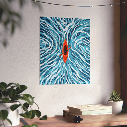 Vibrant Kayaking Poster Print, Adventure Wall Art, Calm Waters Decor, Gift for Outdoor Lovers, Home Office Accent