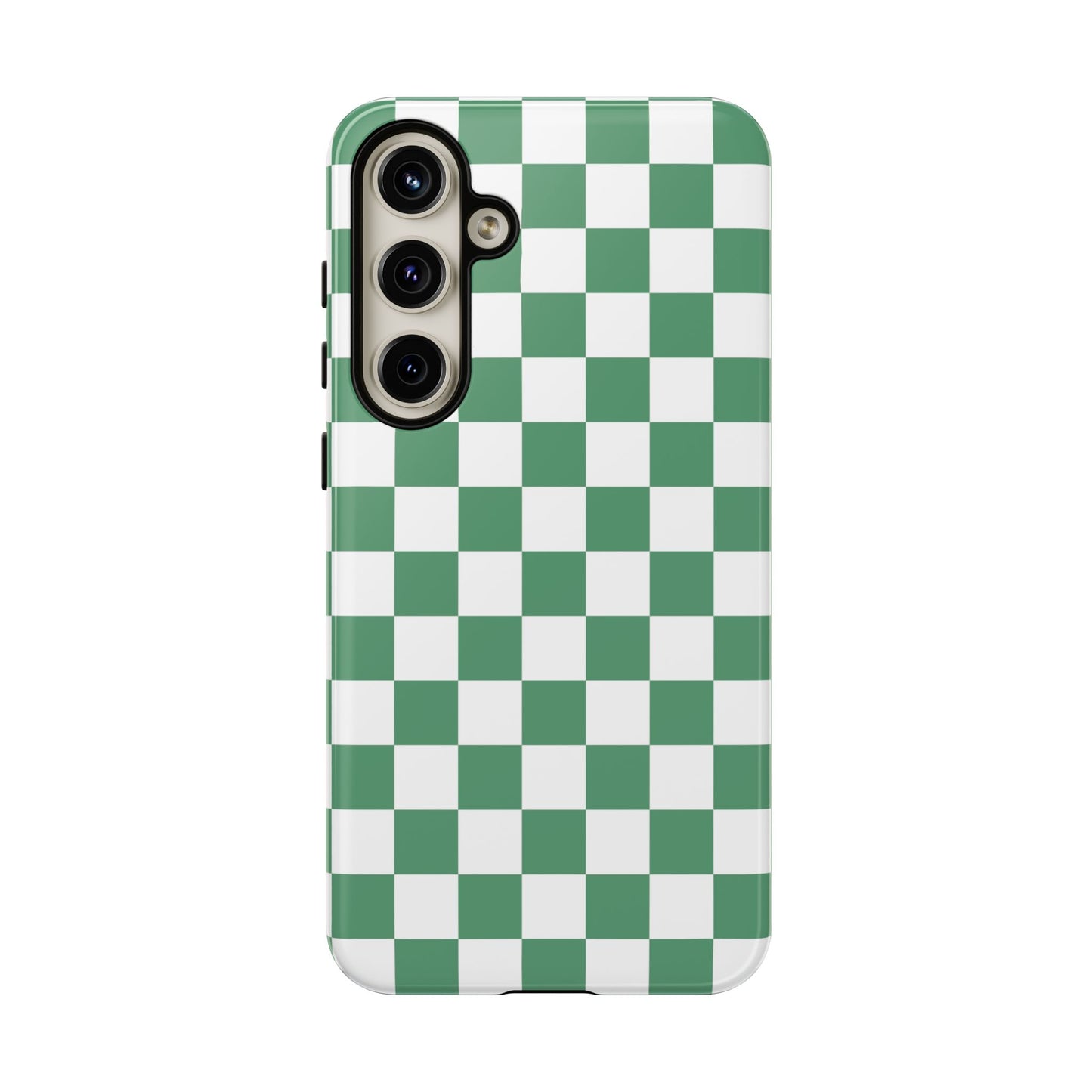 Stylish Phone Case - Green Checker Print, Trendy Phone Cover, Unique Gift, Modern Accessories, Eco-Friendly Case