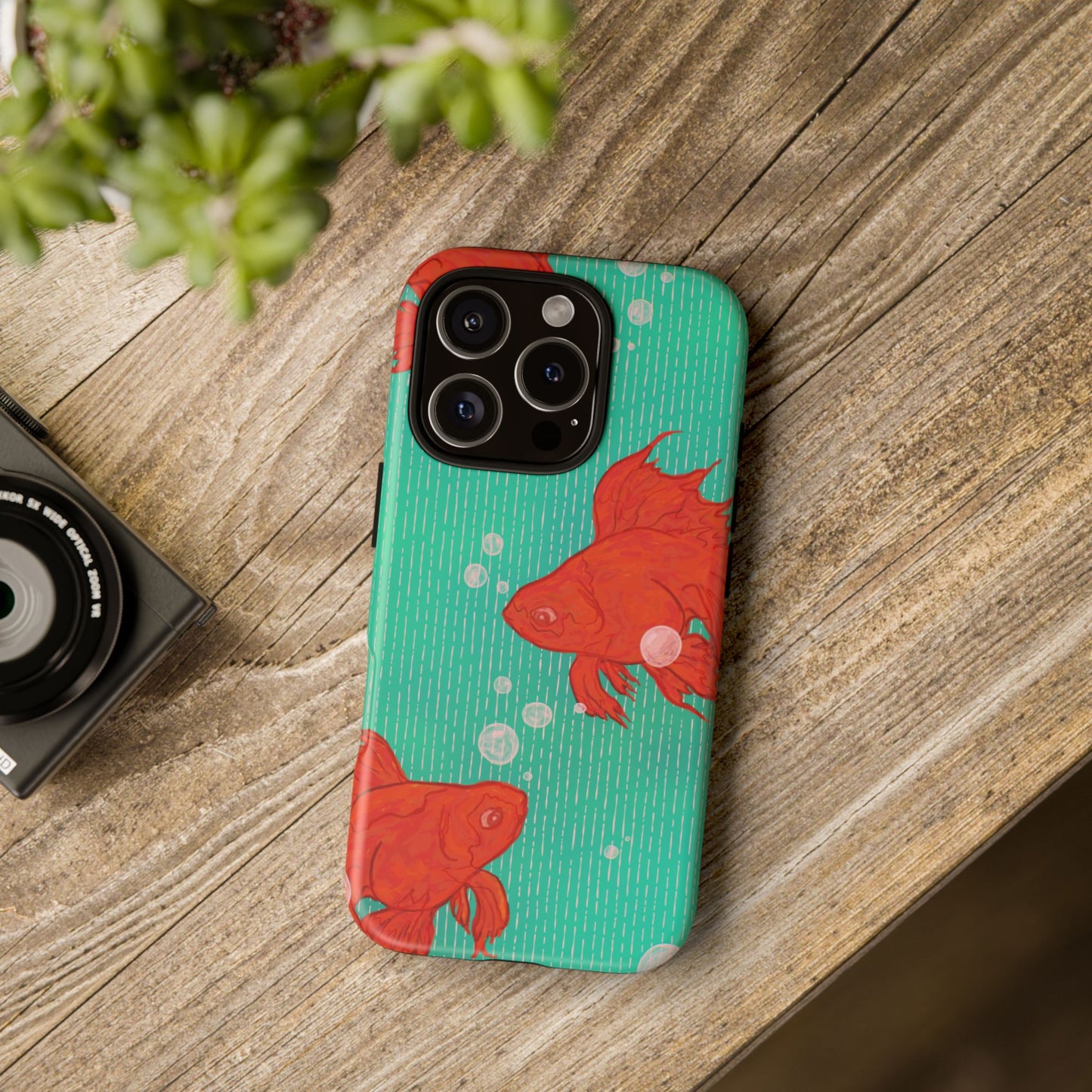Vibrant Goldfish Phone Case, Colorful iPhone Cover, Ocean Vibe Accessory, Unique Gift for Fish Lovers, Cute Phone Cases