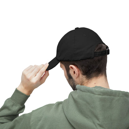 Distressed Cap — “Only a Step” Retro Mountain Sunset Hat
