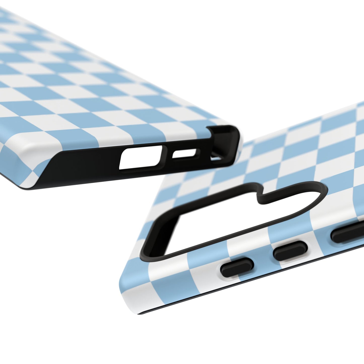 Blue Checkered Phone Case, Tough Phone Cover, Stylish Mobile Protector, Unique Gift for Him/Her, Trendy Accessories for Holidays