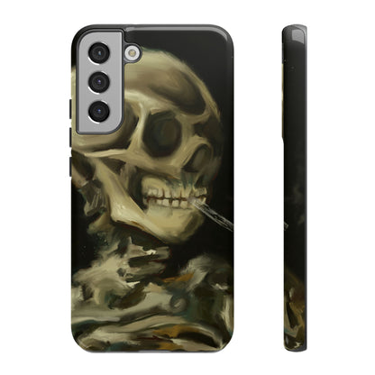 Skull Phone Case - Tough Cases, Macabre Style, Unique Accessories, Perfect for Halloween, Gothic Decor, Edgy Gift Idea | Van Gogh Reimagined, Abstract Twist on  Van Gogh's Skeleton with Burning Cigarette