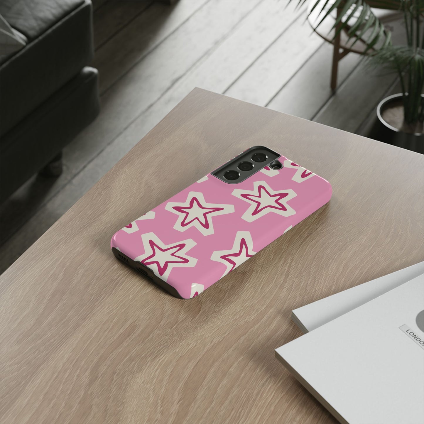 Starry Pink Phone Case | Tough Cases for Trendy Protection, Cute Gift, Fun Design, Holiday Match, Everyday Use
