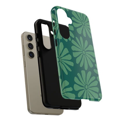 Stylish iPhone Case, Floral Phone Cover, Tough Phone Cases, Green Daisy Design, Unique Gift for Her, Spring Accessories
