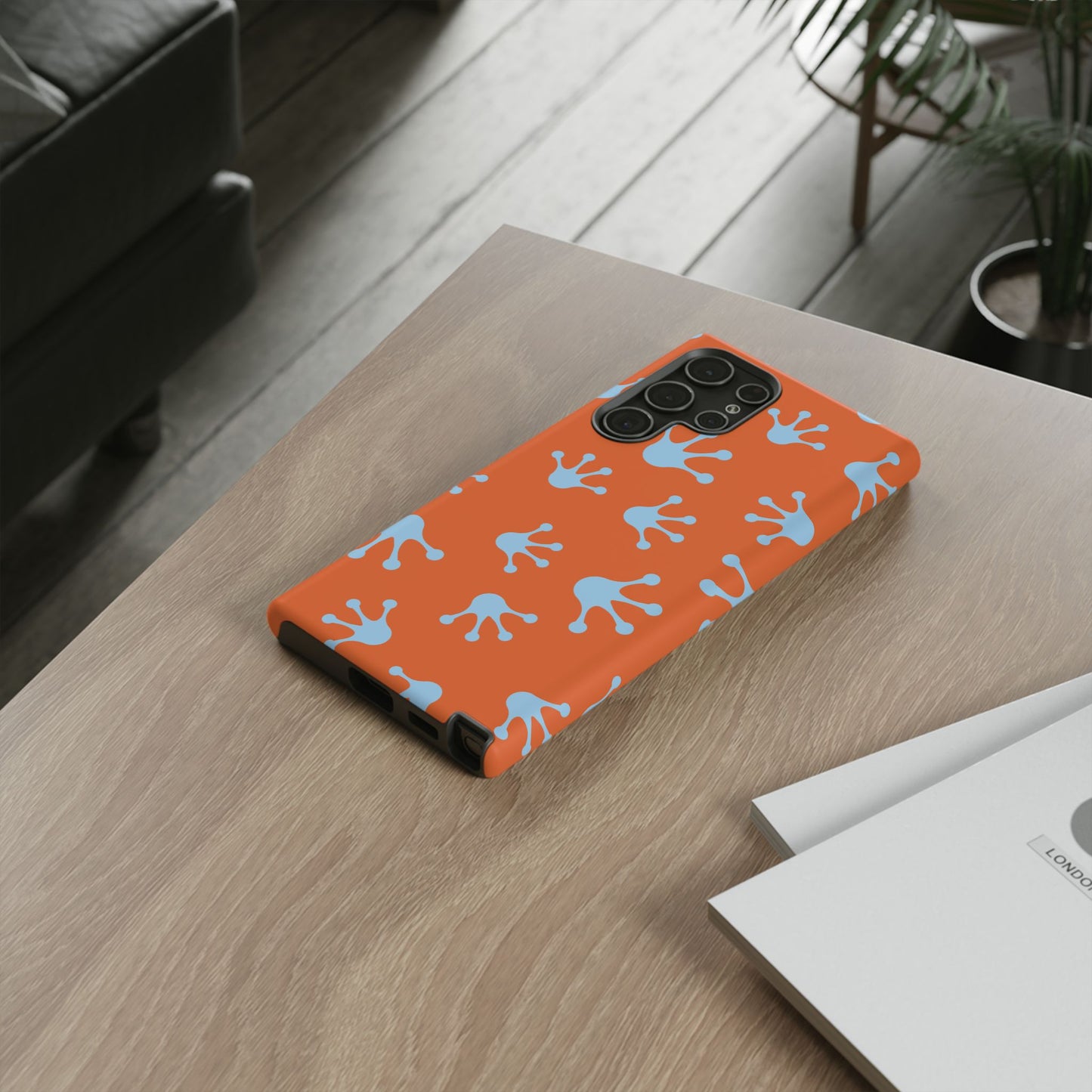 Frog Print Phone Case - Tough Cases, Orange Frog Design, Unique Gift, Fun Accessories, Vibrant Phone Cases, Cool Cases