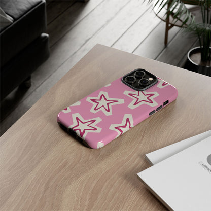 Starry Pink Phone Case | Tough Cases for Trendy Protection, Cute Gift, Fun Design, Holiday Match, Everyday Use