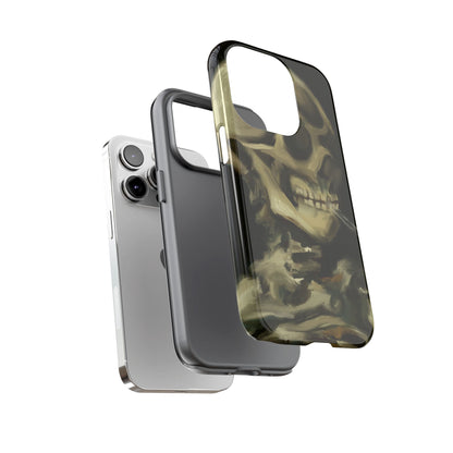 Skull Phone Case - Tough Cases, Macabre Style, Unique Accessories, Perfect for Halloween, Gothic Decor, Edgy Gift Idea | Van Gogh Reimagined, Abstract Twist on  Van Gogh's Skeleton with Burning Cigarette