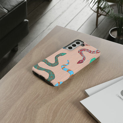 Colorful Snake Phone Case, Tough Phone Case, Unique Phone Cover, Animal Print Case, Gifts for Her, Trendy Accessories