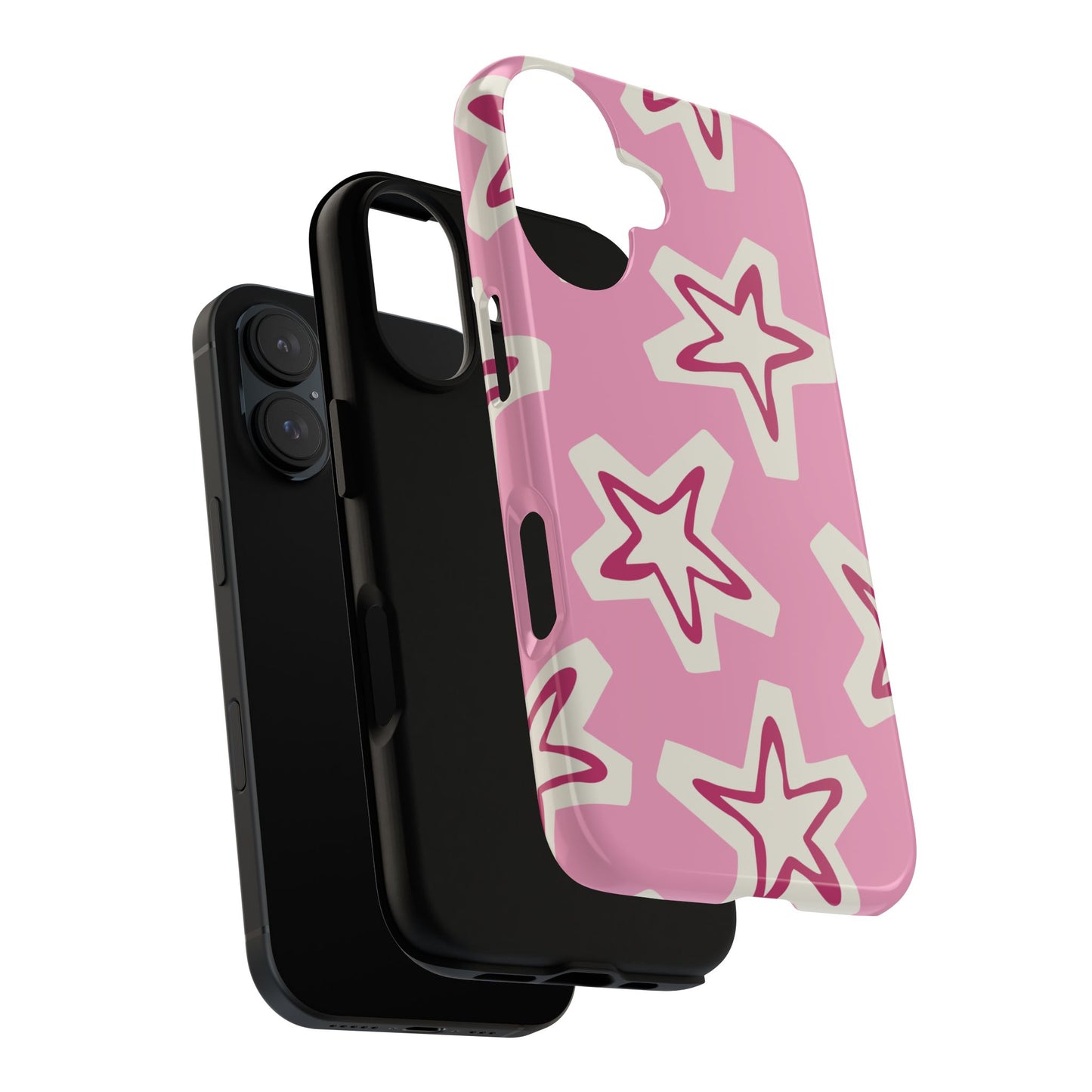 Starry Pink Phone Case | Tough Cases for Trendy Protection, Cute Gift, Fun Design, Holiday Match, Everyday Use