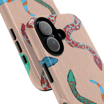Colorful Snake Phone Case, Tough Phone Case, Unique Phone Cover, Animal Print Case, Gifts for Her, Trendy Accessories