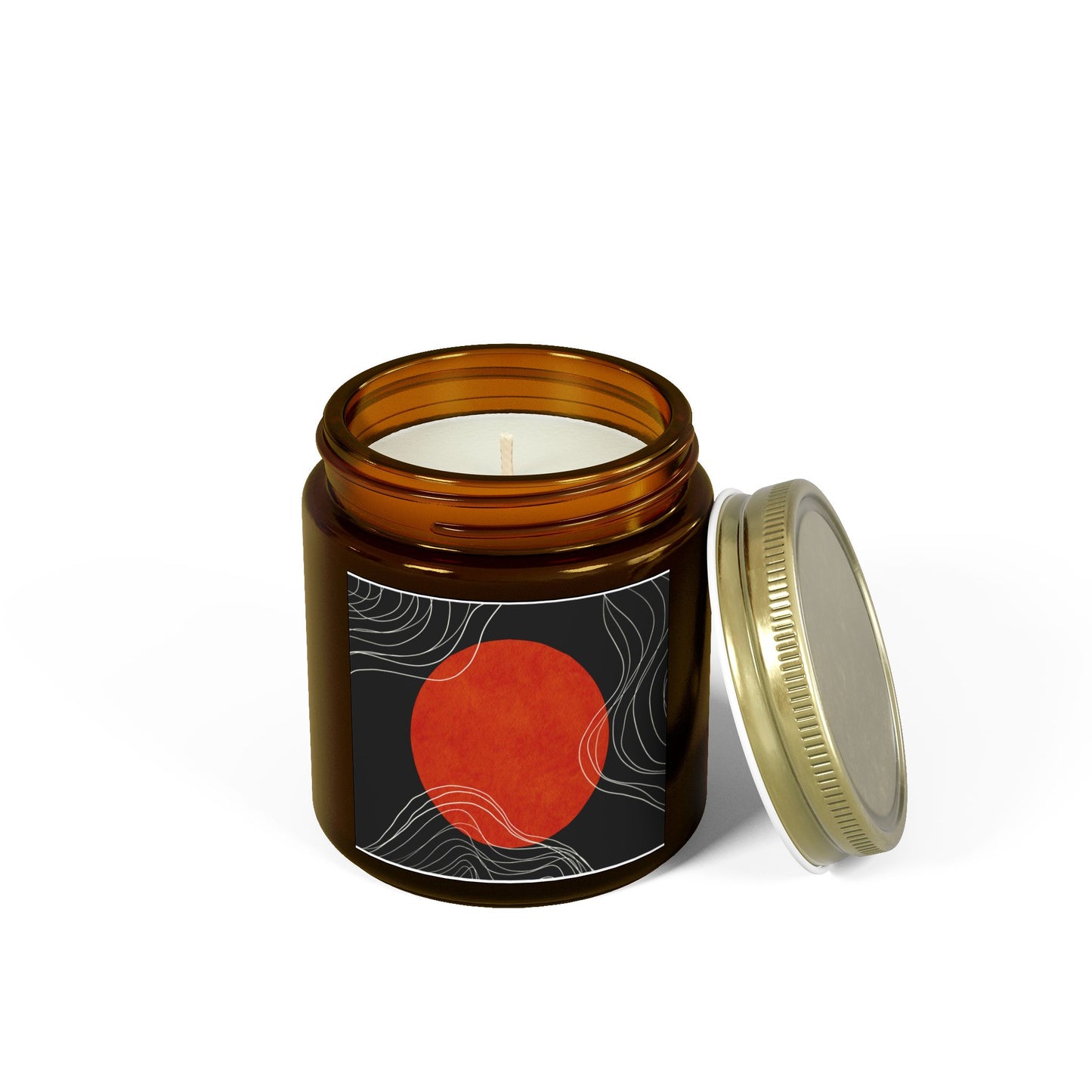 Artistic Scented Candle - Coconut Apricot Wax, Abstract Home Decor, Relaxation Gift, Aromatherapy, Modern Candle Holder