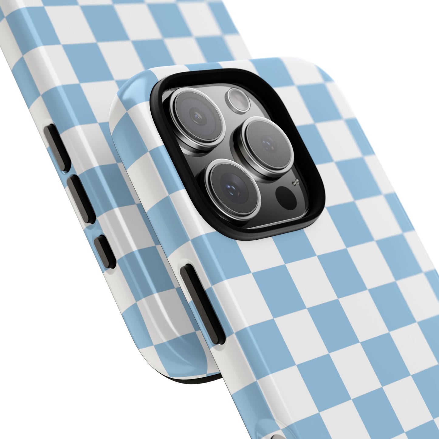 Blue Checkered Phone Case, Tough Phone Cover, Stylish Mobile Protector, Unique Gift for Him/Her, Trendy Accessories for Holidays