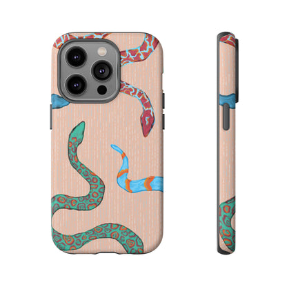 Colorful Snake Phone Case, Tough Phone Case, Unique Phone Cover, Animal Print Case, Gifts for Her, Trendy Accessories