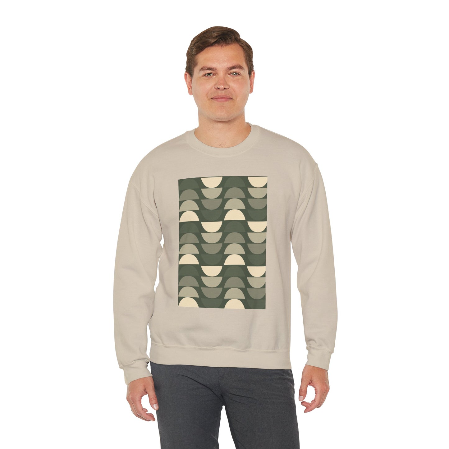 Stylish Geometric Crewneck Sweatshirt for Relaxed Vibes, Cozy Layer, Unisex Fashion Piece, Perfect Gift for Art Lovers, Casual Wear