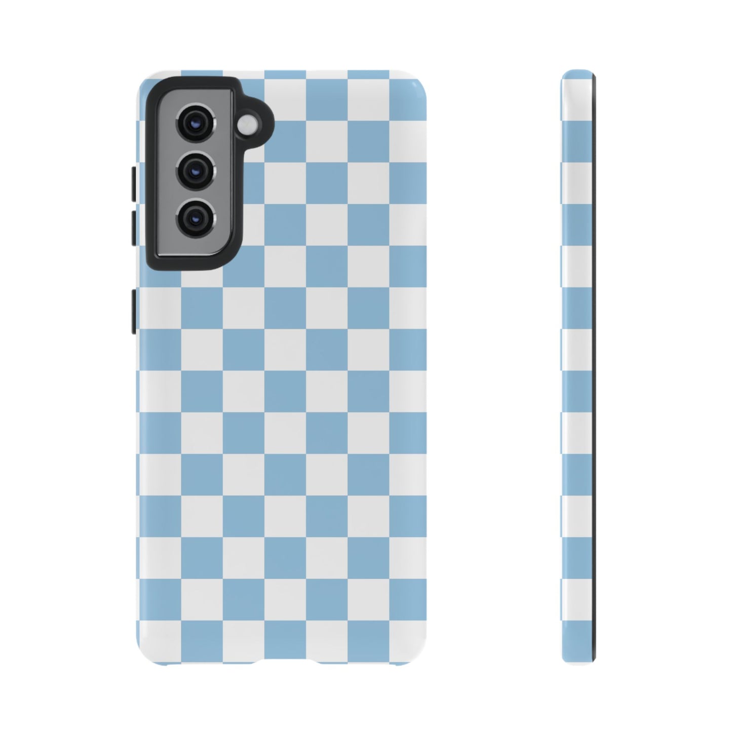 Blue Checkered Phone Case, Tough Phone Cover, Stylish Mobile Protector, Unique Gift for Him/Her, Trendy Accessories for Holidays