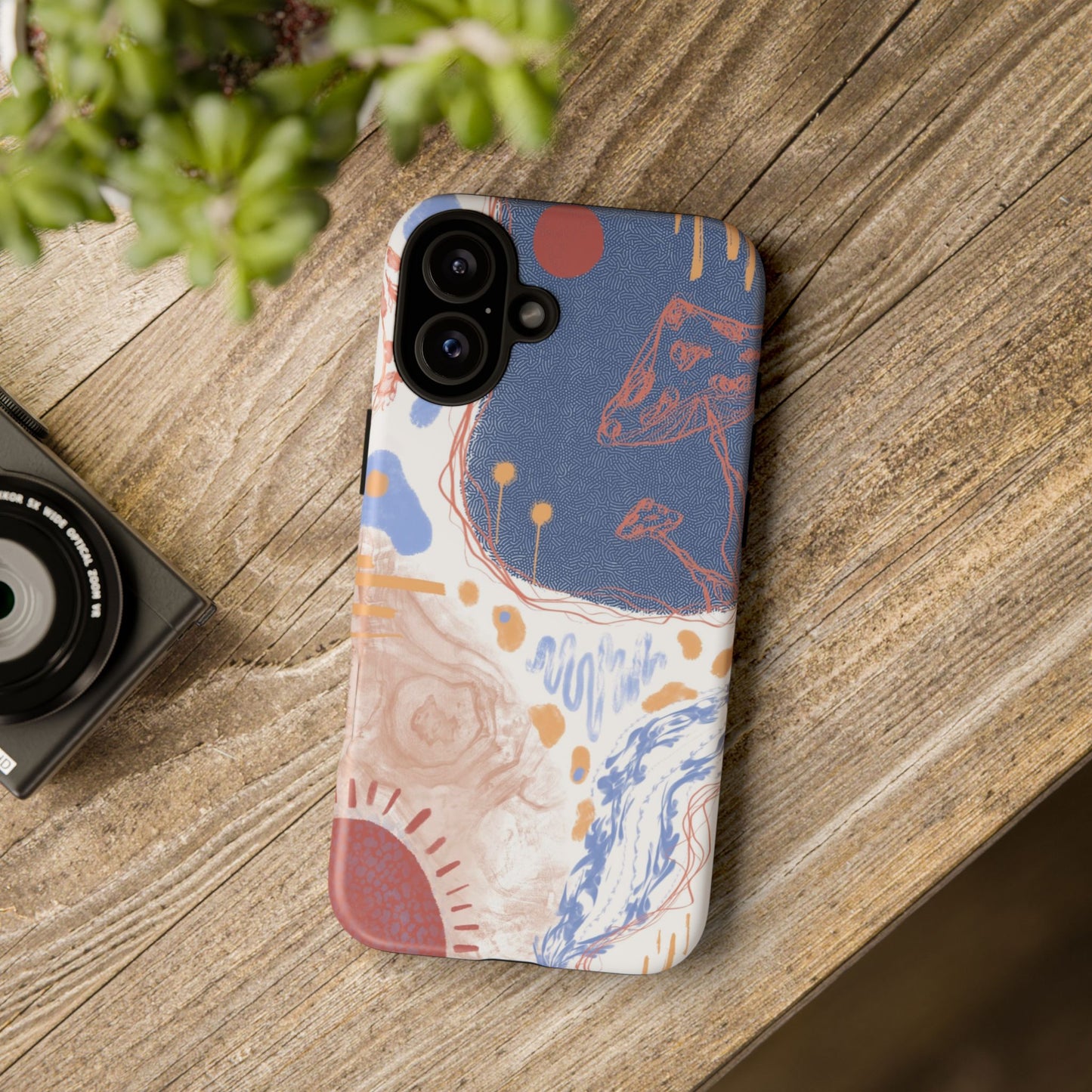 Artistic Phone Case with Abstract Design, Tough Phone Case, Unique Gift, Trendy Accessories, Modern Art Case, Stylish Tech Gear