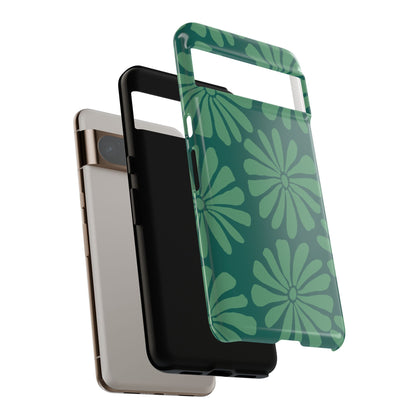 Stylish iPhone Case, Floral Phone Cover, Tough Phone Cases, Green Daisy Design, Unique Gift for Her, Spring Accessories