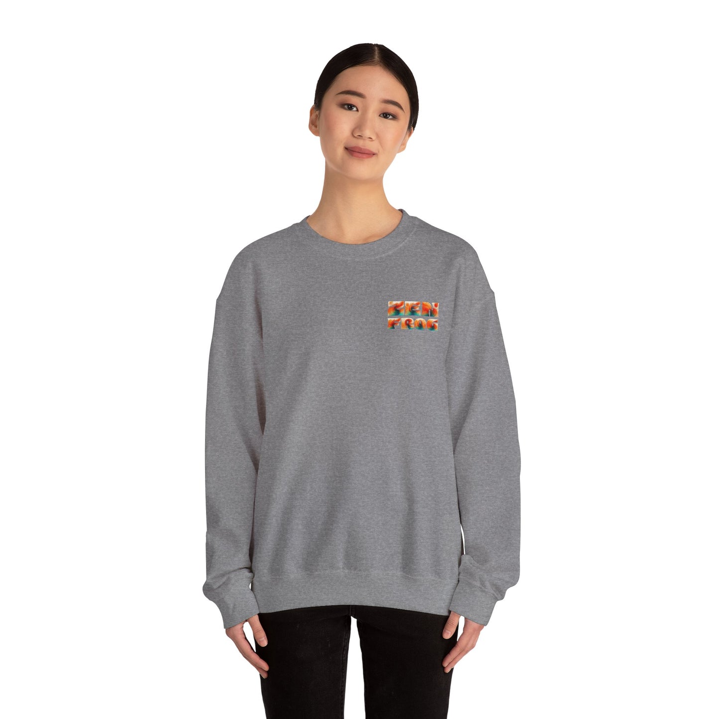 Funky Fish Crewneck Sweatshirt - Zen Frog Cozy & Calm Vibes for All, Perfect Gift for Nature Lovers, Relaxation, and Casual Wear
