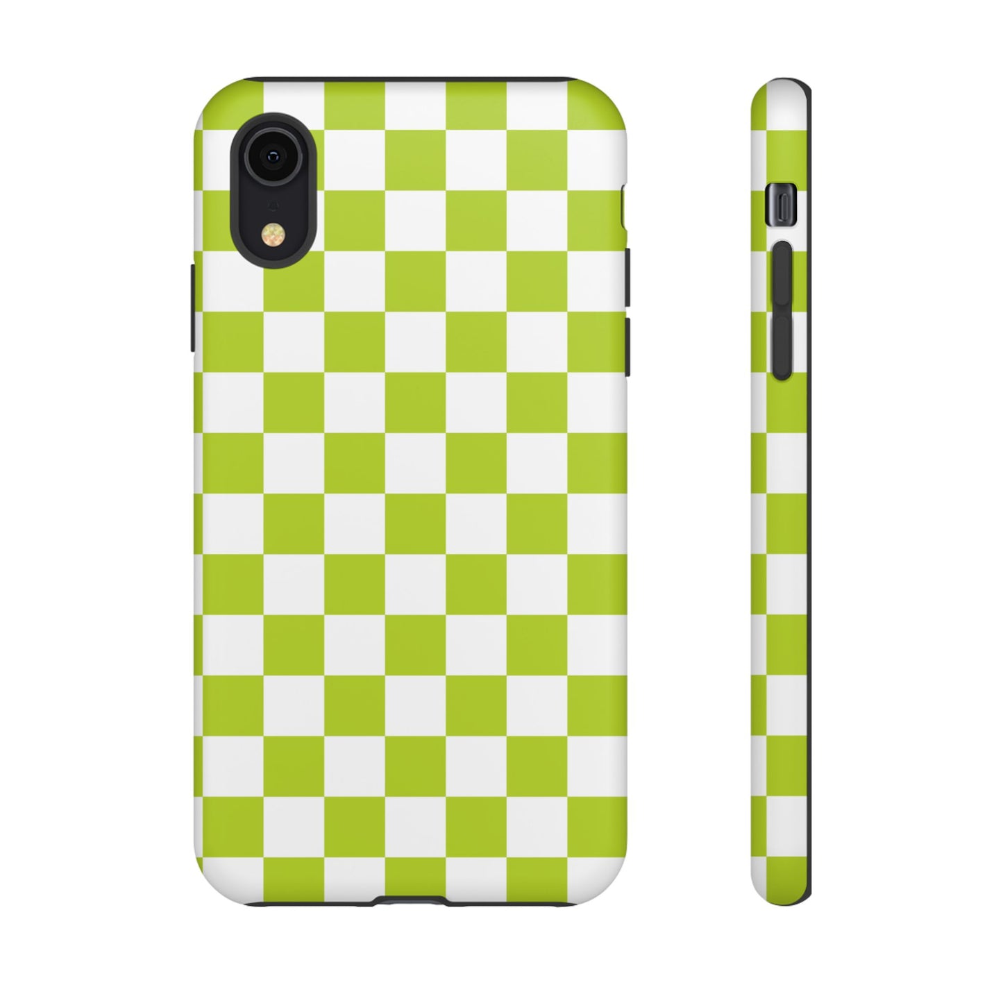 Lively Checker Pattern Phone Case | Tough Cases, Green Checkered Design, Unique Cell Phone Cover, Trendy Accessory, Gift Idea