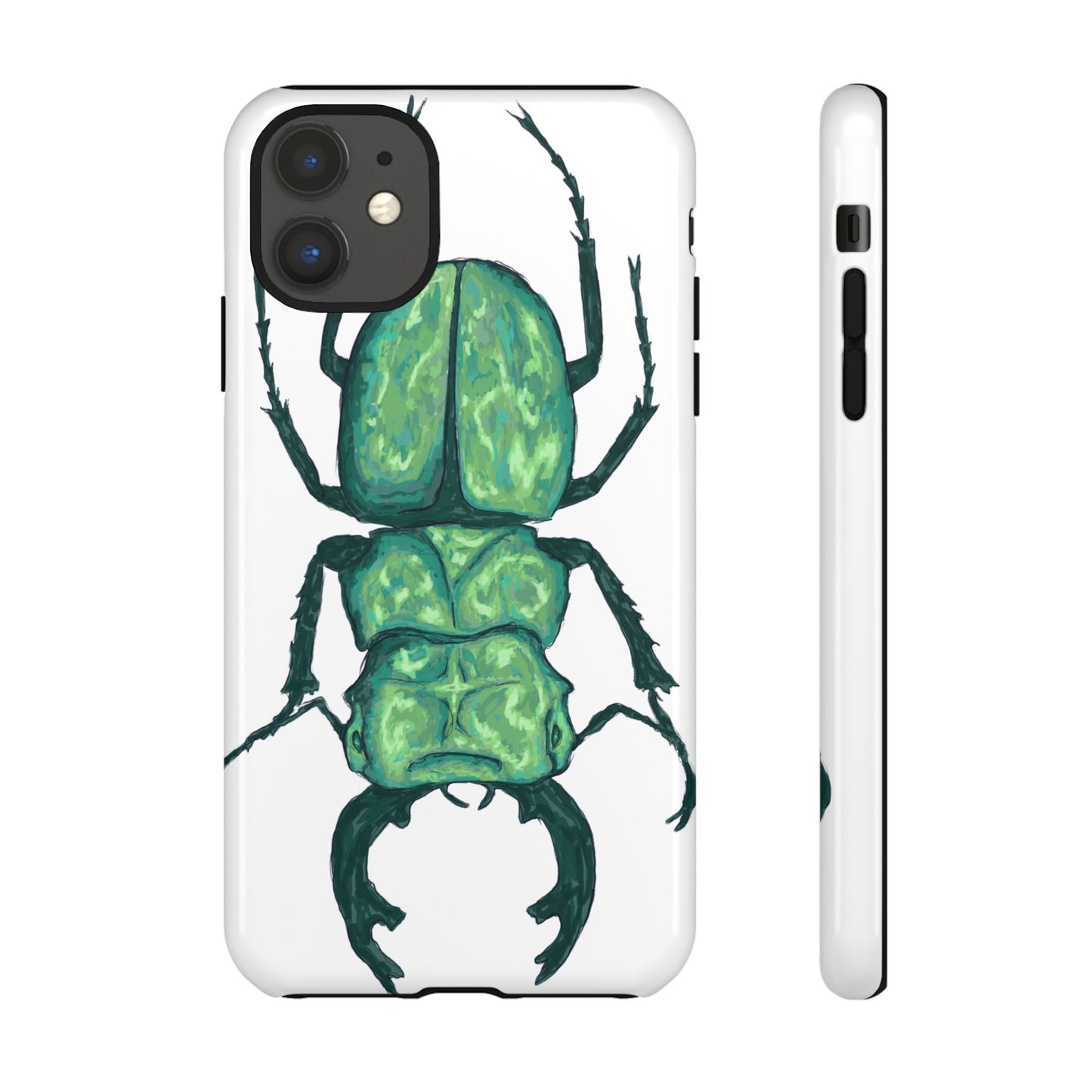 Green Beetle Phone Case - Tough Cases, Insect Lover Gift, Nature Lover Accessory, Unique Phone Cover, Eco-Friendly Design