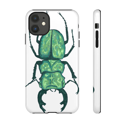 Green Beetle Phone Case - Tough Cases, Insect Lover Gift, Nature Lover Accessory, Unique Phone Cover, Eco-Friendly Design