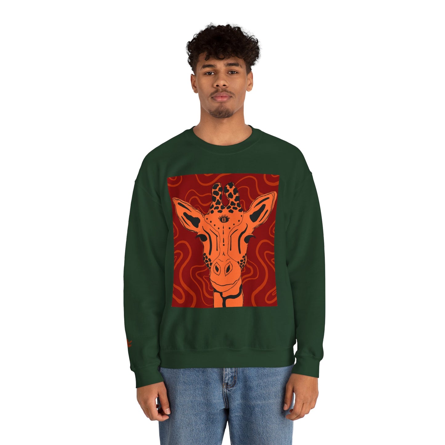 Giraffe Art Crewneck Sweatshirt, Cozy Giraffe Sweatshirt, Animal Lover Gift, Unique Sweatshirt for Friends, Cute Animal Apparel