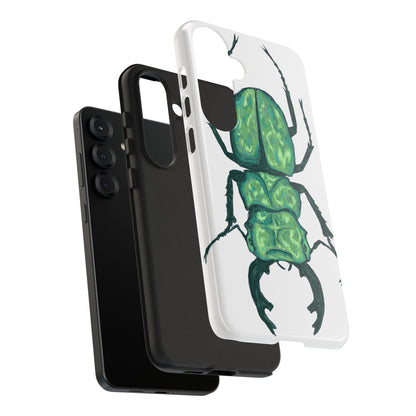 Green Beetle Phone Case - Tough Cases, Insect Lover Gift, Nature Lover Accessory, Unique Phone Cover, Eco-Friendly Design
