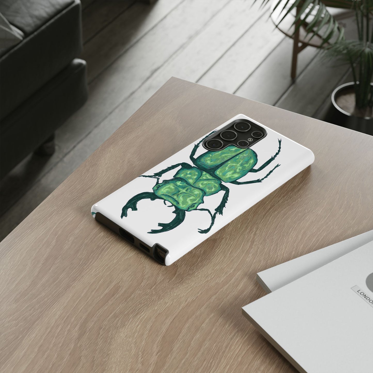 Green Beetle Phone Case - Tough Cases, Insect Lover Gift, Nature Lover Accessory, Unique Phone Cover, Eco-Friendly Design