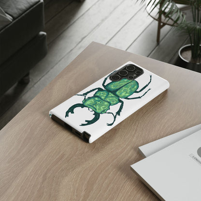 Green Beetle Phone Case - Tough Cases, Insect Lover Gift, Nature Lover Accessory, Unique Phone Cover, Eco-Friendly Design
