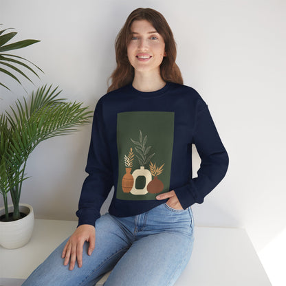 Fall-Inspired Botanical Crewneck Sweatshirt, Cozy Sweatshirt for Women, Warm Unisex Sweater, Autumn Gift,  Plant Lover Apparel