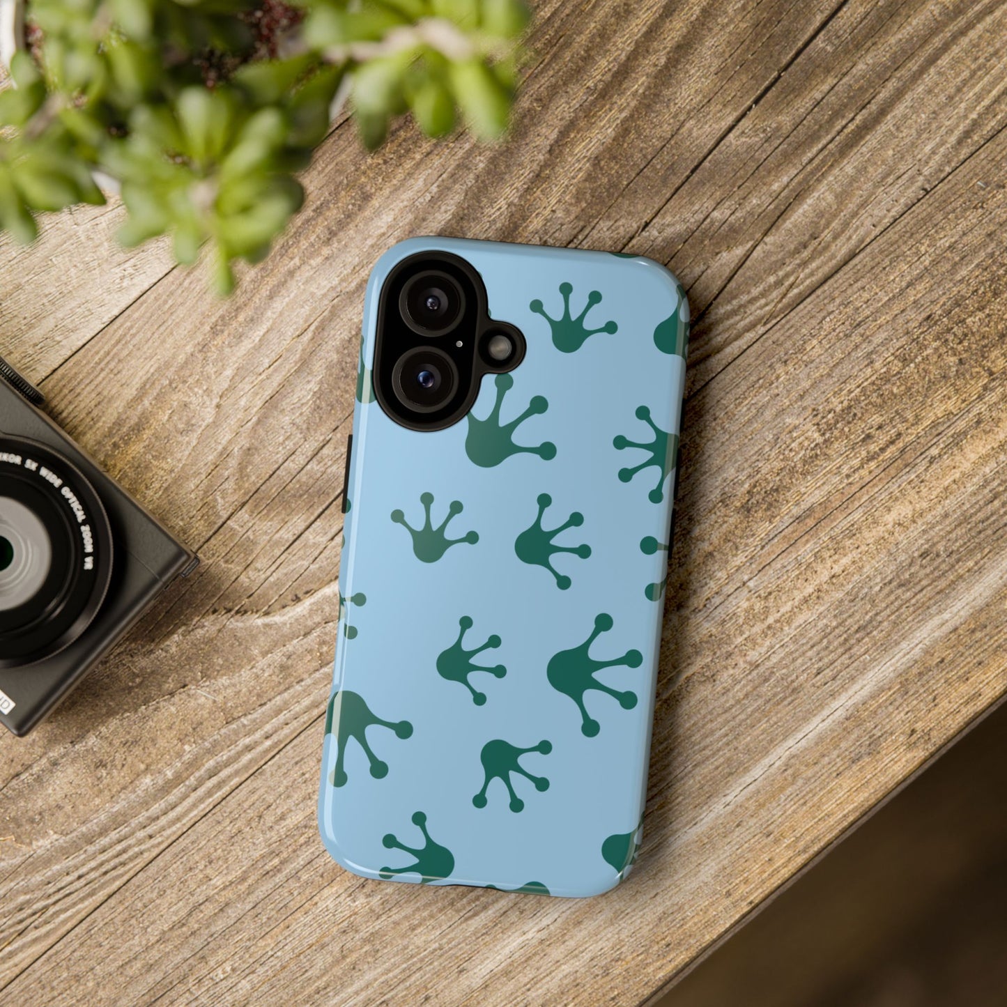 Frog Pattern Phone Case, Tough Cases for Nature Lovers, Unique Gift for Kids, Eco-Friendly Accessories, Stylish Cell Phone Cover, Cute Frog Print Pattern, Artsy Phone Cases