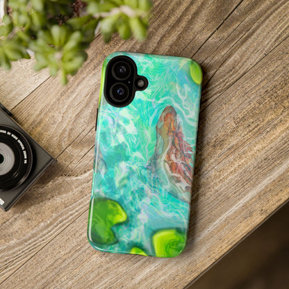 Watercolor Phone Case, Nature Lover Gift, Tough Phone Cover, Phone Accessory, Unique Design for Spring/Summer, Lily Pad, Fish Pond