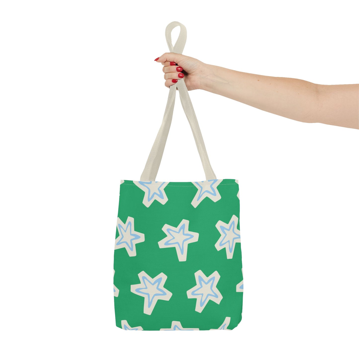 Starry Green AOP Tote Bag | Stylish Grocery Tote, Eco-Friendly Bag, Beach Bag, Weekend Getaway, Custom Design