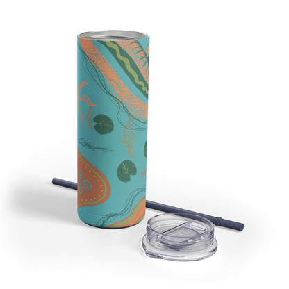 Vibrant Skinny Tumbler, Colorful Drinkware, Reusable Travel Mug, Eco-friendly Gift, Summer Hydration Cup, Stylish Beverage Container
