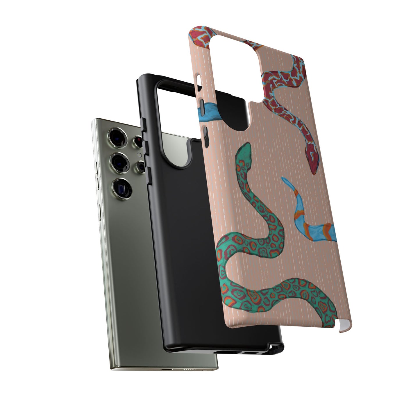 Colorful Snake Phone Case, Tough Phone Case, Unique Phone Cover, Animal Print Case, Gifts for Her, Trendy Accessories