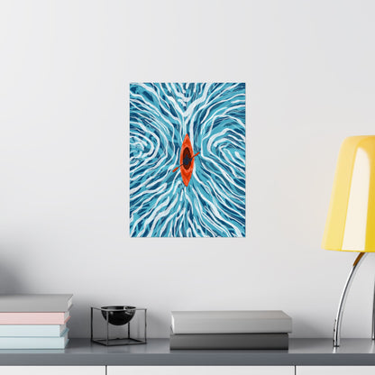 Vibrant Kayaking Poster Print, Adventure Wall Art, Calm Waters Decor, Gift for Outdoor Lovers, Home Office Accent