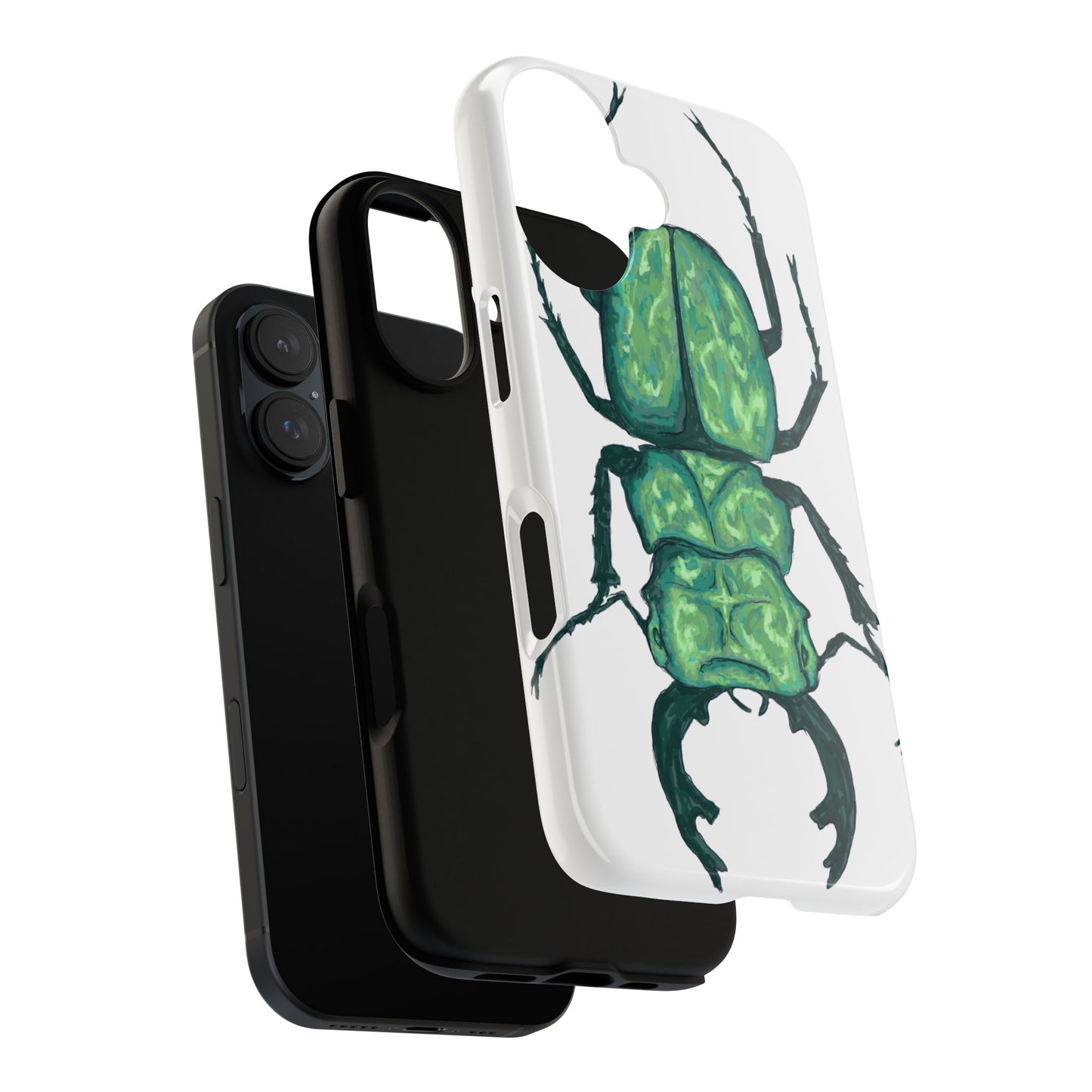 Green Beetle Phone Case - Tough Cases, Insect Lover Gift, Nature Lover Accessory, Unique Phone Cover, Eco-Friendly Design