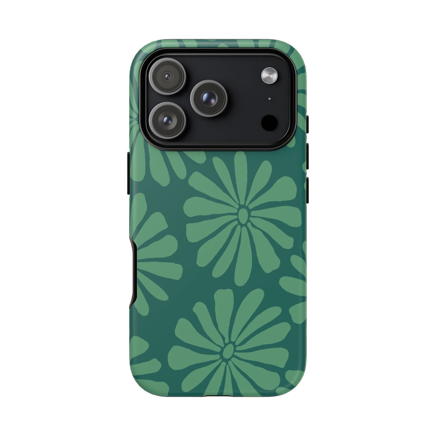 Stylish iPhone Case, Floral Phone Cover, Tough Phone Cases, Green Daisy Design, Unique Gift for Her, Spring Accessories