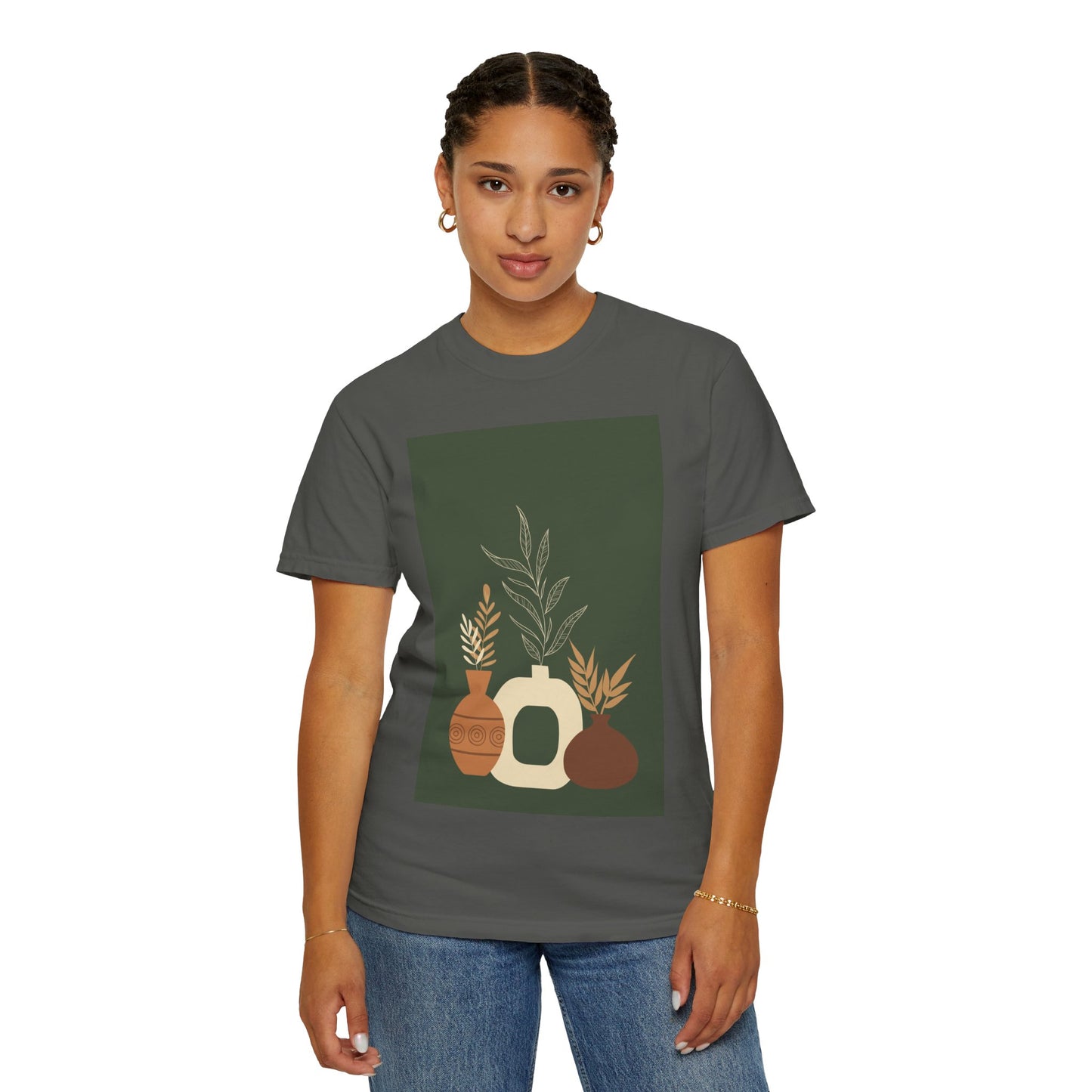 Earthy Bohemian T-Shirt with Botanical Design, Casual Tee for Nature Lovers, Gift for Plant Enthusiasts, Eco-Friendly Fashion, Everyday Wear