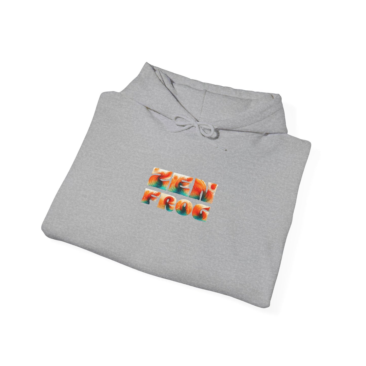 Zen Frog Hooded Sweatshirt - Cozy Unisex Hoodie, Casual Wear, Spring Fashion, Unique Gifts, Streetwear Style, Simple Moon Design, Gift for Him, Gift for Her