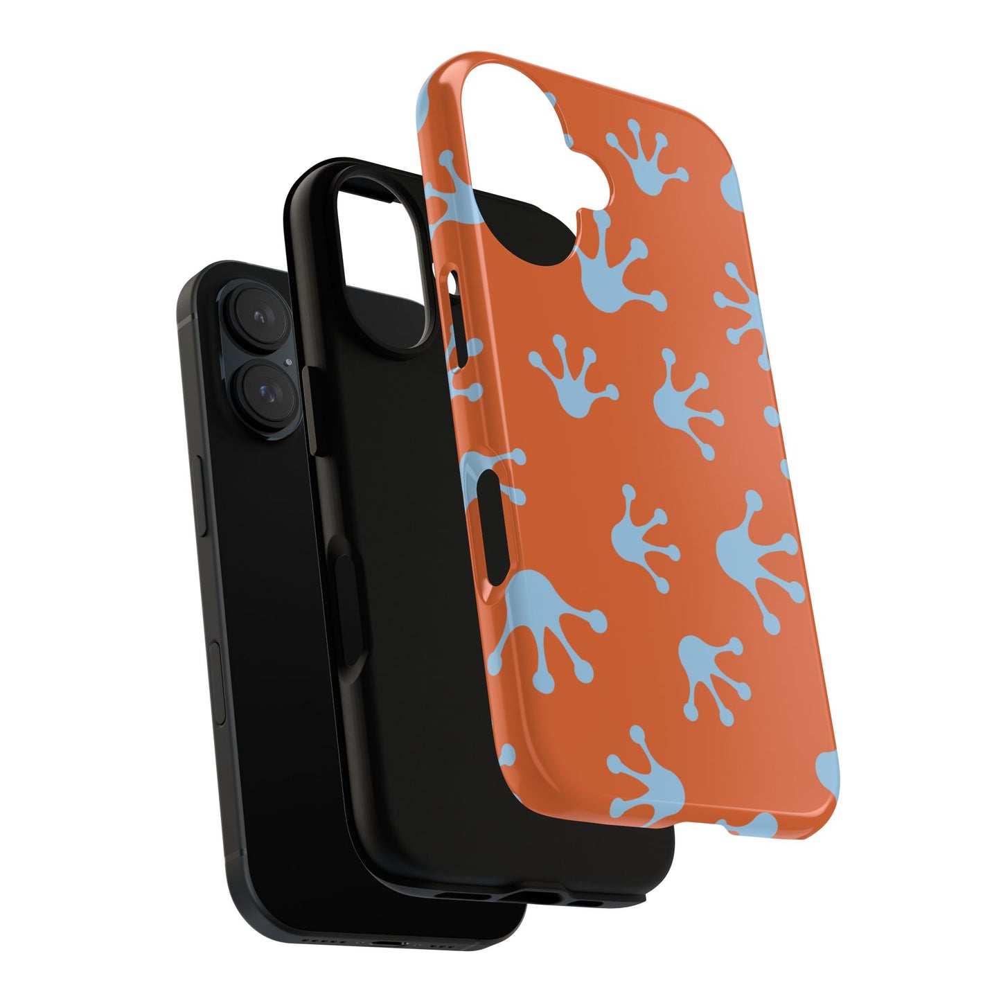 Frog Print Phone Case - Tough Cases, Orange Frog Design, Unique Gift, Fun Accessories, Vibrant Phone Cases, Cool Cases