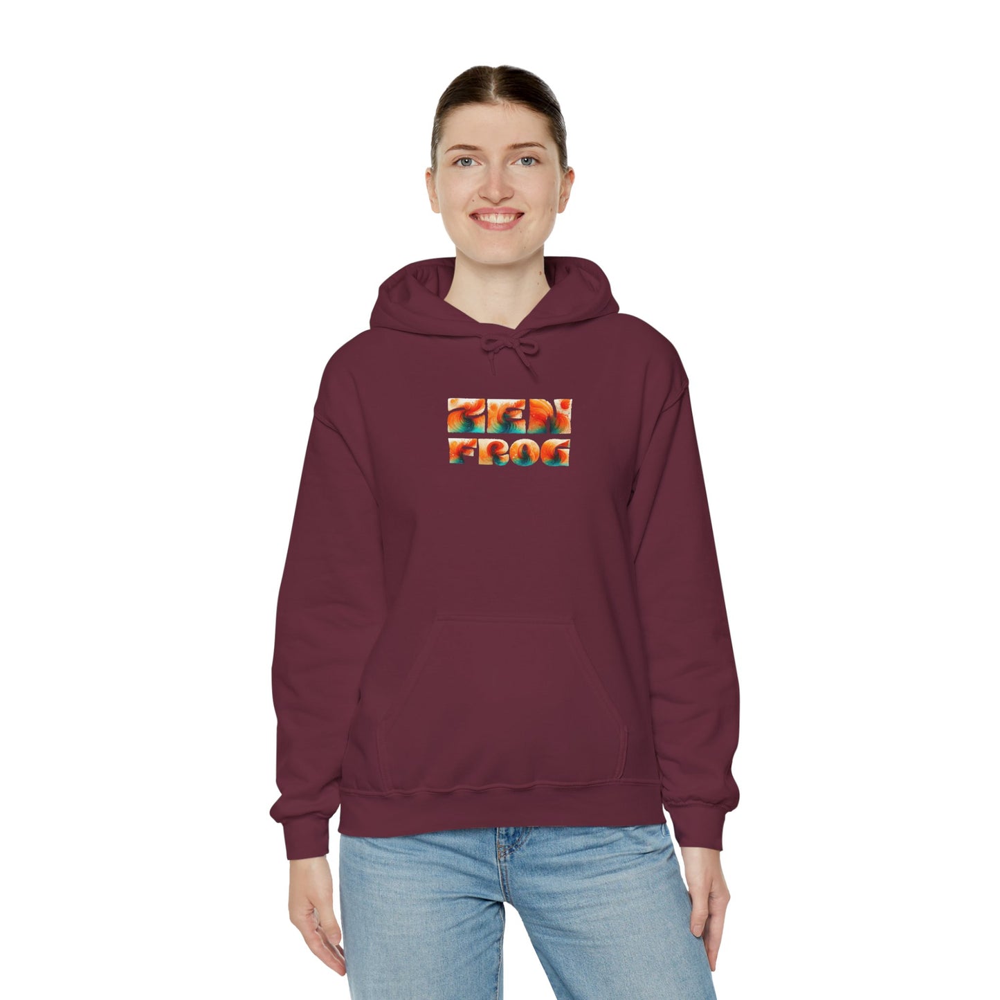 Vibrant Unisex Hoodie with Zen Frog and Snake Design, Cool Gift for Nature Lovers, Casual Wear for All Occasions, Gift for Her, Cool Hoodies