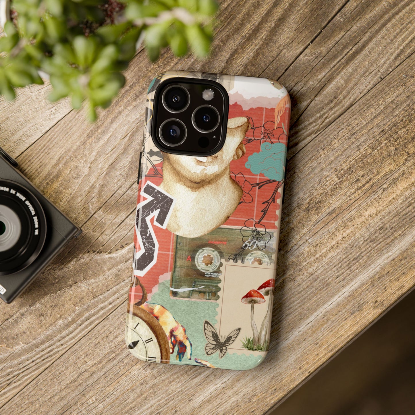 Artistic iPhone Case, Tough Cases with Vintage Design, Unique Phone Cover, Gift for Art Lovers, Protective Case for All Occasions, Vintage Collage Art