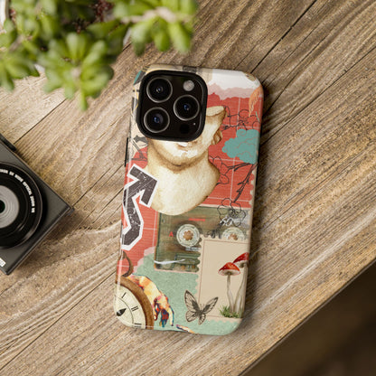 Artistic iPhone Case, Tough Cases with Vintage Design, Unique Phone Cover, Gift for Art Lovers, Protective Case for All Occasions, Vintage Collage Art