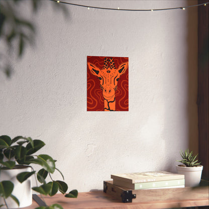 Artistic Giraffe Poster, Vibrant Animal Wall Art, Bohemian Home Decor, Unique Gift for Zoo Lovers, Wildlife Enthusiast Wall Print