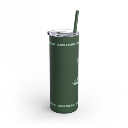 Zen Frog Skinny Tumbler, 20oz - Unique Drinkware for Nature Lovers, Eco-friendly Gift, Travel Cup, Summer Hydration, Stylish Reusable Cup