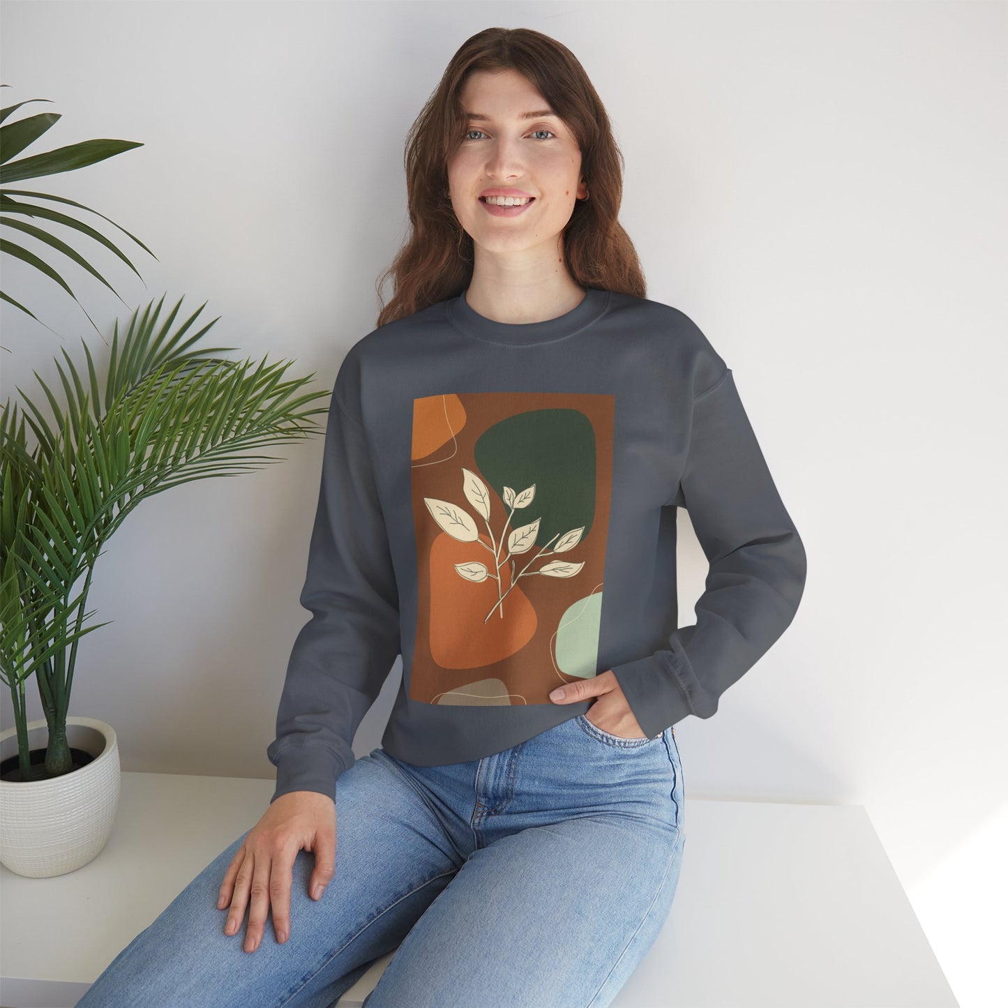 Botanical Print Crewneck Sweatshirt | Cozy Unisex Sweatshirt, Fall Fashion, Casual Wear, Gift for Her, Botanical Art