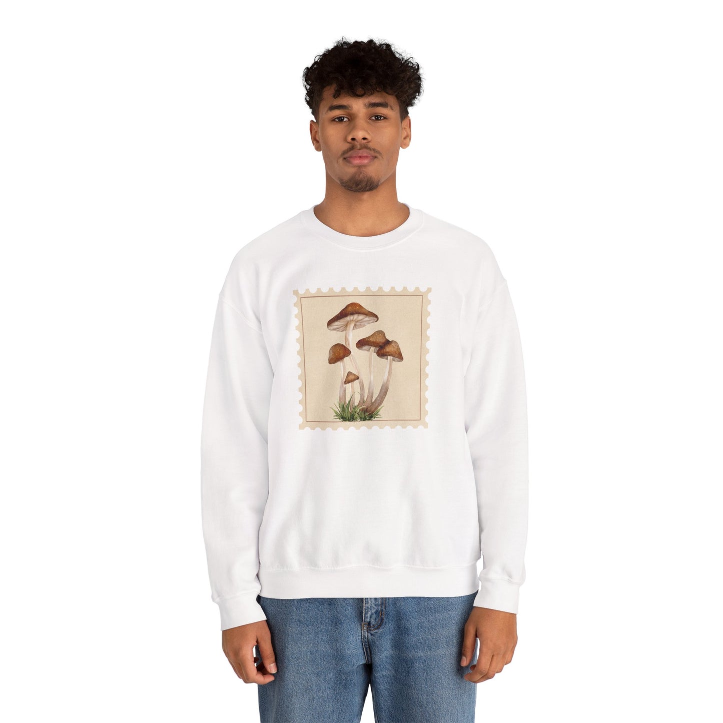 Mushroom Vibes Unisex Crewneck Sweatshirt - Cozy Fashion, Nature Lover Gift, Fall Outfit, Eco-Friendly Style, Perfect for Autumn, Artsy Sweatshirts, Premium, Nature-inspired Crewnecks